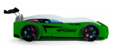 Дитяча ліжко машина GT18 4x4 Turbo Green з підсвіткою, спойлер